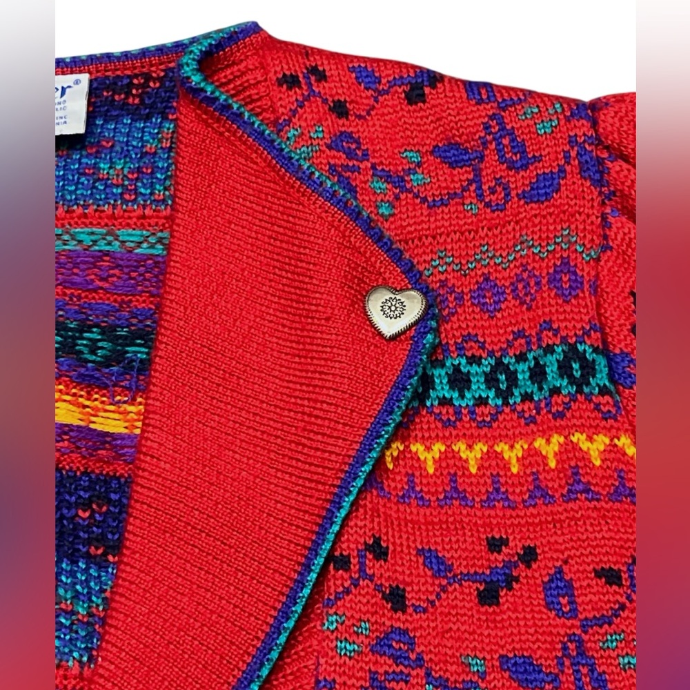 Vintage Meister Women’s Wool Knit Boxy Button Closure Cardigan Size M - Picture 4 of 6